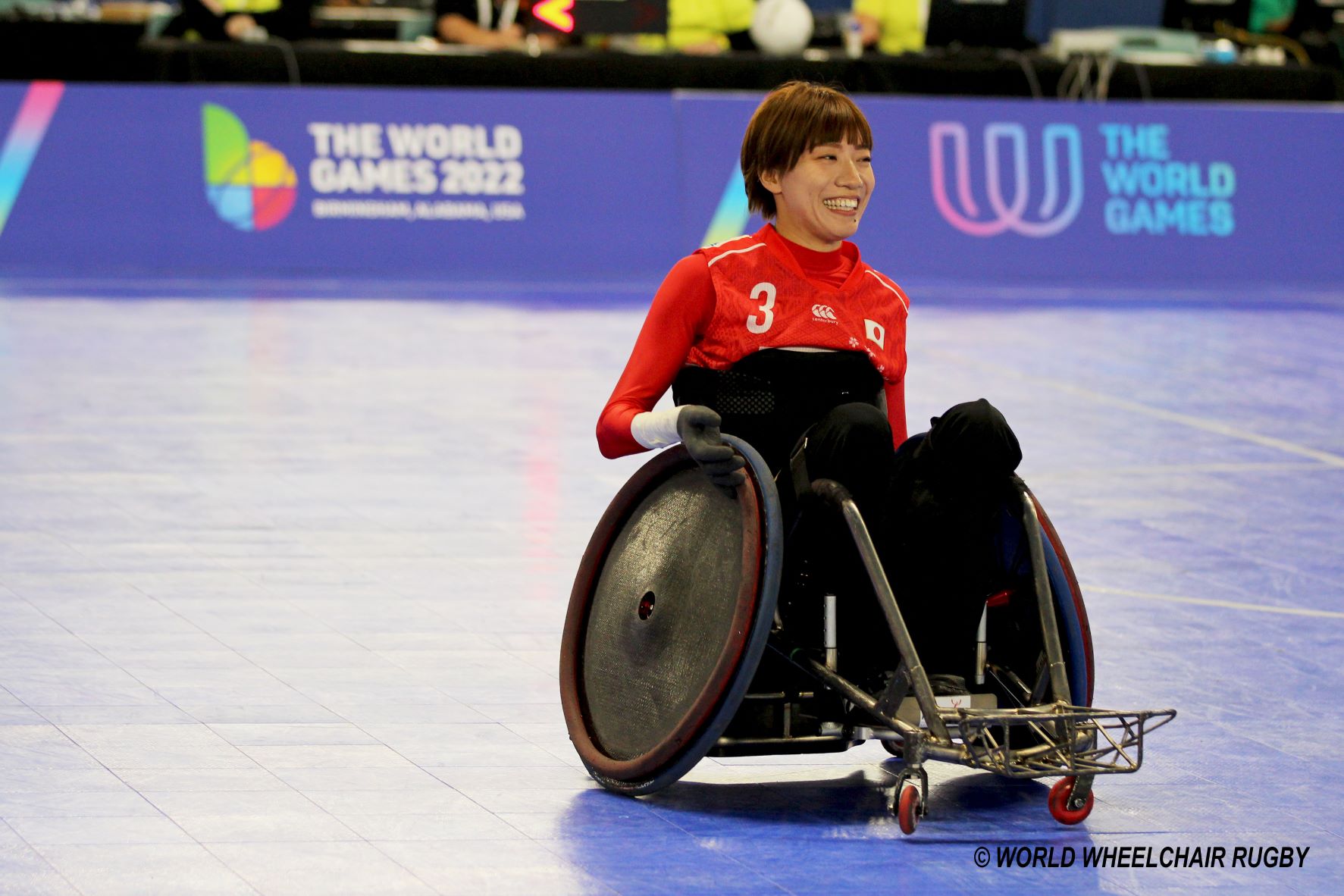 Japanese player smiles on the court